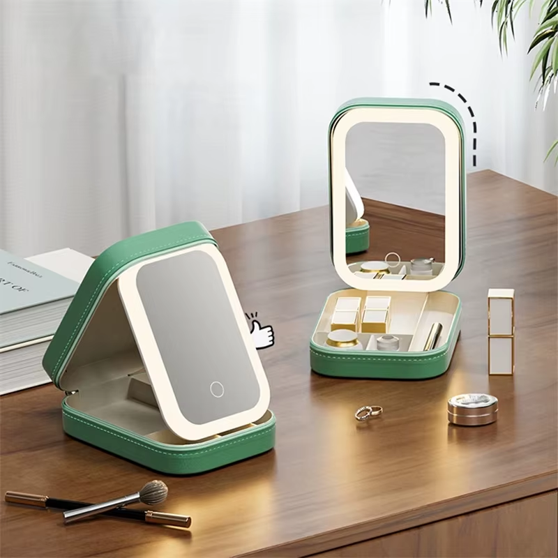 LED Mirror Makeup Storage Box